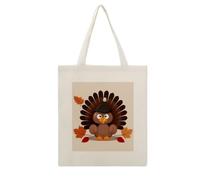 Maple Leaf Dark Brown Turkey Cotton Polyester Blend Canvas Tote Bag
