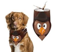 Maple Leaf Dark Brown Turkey Dog Bandana, Soft Breathable Pet Scarf, Personalized Dog Bib Kerchief for Small Medium Large Dogs Cats, Exquisite Pet Neckerchief for Daily Wear, Travel, Party