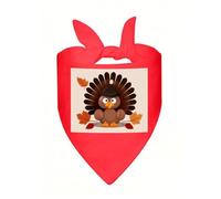 Maple Leaf Dark Brown Turkey Dog Bandana Soft Breathable Polyester Triangle Scarf for Small to Large Dogs Cats Comfortable Pet Bibs for Daily Wear Party Wedding Birthday Pet Accessories