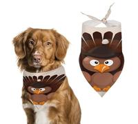 Maple Leaf Dark Brown Turkey Pet Scarf for Boy and Girl,Holiday Christmas Bandanas Adjustable Pet Scarf Cat Bandana Triangle Dog Bib for Dog Birthday Party Supplies