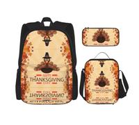 Maple Leaf Dark Brown Turkey Print School Bag with Laptop Compartment