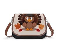 Maple Leaf Dark Brown Turkey Shoulder Bag for Women Small Crossbody Bag PU Leather Underarm Handbag with Adjustable Strap Cute Hobo Purses for Daily Commute Travel
