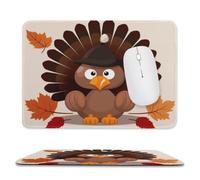 Maple Leaf Dark Brown Turkey Stitched Edge Mouse Pad