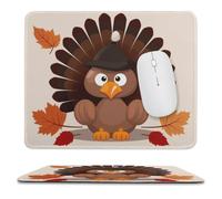 Maple Leaf Dark Brown Turkey Stitched Edge Mouse Pad