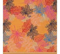 Maple Leaf Decorative Fabric, Autumn Tree Leaves Indoor Outdoor Fabric, Natural Botanical Waterproof Fabric, Retro Seasonal Fabric by The Yard, DIY Art Fabric, Orange Purple, 5 Yards