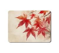 Maple Leaf Dish Drying Mats For Kitchen Counter, Red Leaf Absorbent Rubber Dish Drainer Rack Mat, Autumn PU Leather Drying Pad For Coffee Bar Protector 18x24 Inch