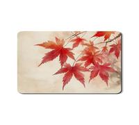 Maple Leaf Dish Drying Mats For Kitchen Counter, Red Leaf Absorbent Rubber Dish Drainer Rack Mat, Autumn PU Leather Drying Pad For Coffee Bar Protector 12x20 Inch