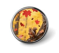 Maple Leaf Fall Lapel Pin Cute Metal Brooch Pin Fashionable Round Badge for Shirts, Hats, Jackets Unique Fashion Accessories Gift for Men & Women