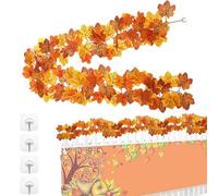 Maple Leaf Garland - Autumn Entrance Wreath, Artificial Autumn Leaves | The Warm Autumn Leaves Are Perfect For Your Entrance Or Fireplace, And This Natural Autumn Decoration Wreath Is Perfect