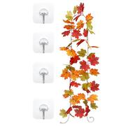 Maple Leaf Garland, Door Wreath, Autumn Decoration, Artificial Maple Leaves Garland for Farmhouse, Halloween, Fireplace, Bedroom, Entrance
