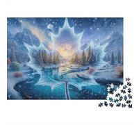 Maple Leaf Lake 1000 Piece Jigsaw Puzzle for Adults Winter Scenery Paper Puzzle Game Relaxing Gift 38x26cm/1000pcs