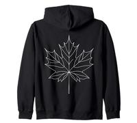 Maple Leaf Line Art Nature Lover Zip Hoodie