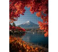 Maple Leaf Mount Fuji Jigsaw Puzzle 6000 Piece, Puzzles for Adults 6000, The Impossible Challenge, Jigsaw Puzzle Games Classic Educational, Wooden Puzzles, for Home Wall Decoration Gift FNKL1-343