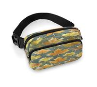 Maple Leaf Pattern Waist Bag for Men Women Belt Bag Hip Pack with Zipper Full Printed Fanny Pack with Adjustable Strap