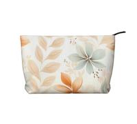 Maple Leaf Print Printed Corduroy Cosmetic Bag, Large Capacity Waterproof Travel toiletries Storage Bag