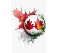Maple Leaf Soccer Notebook: Amazing Watercolor Notebook of a Maple Leaf Soccer Ball, 120 Blank Lined Pages, 6"x9"