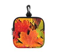 Maple Leaf, Square Zipper Storage Bag, Neoprene Coin Purse, Small Wallets, Change Pouch, Change Purse