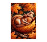 Maple Leaf Squirrel Jigsaw Puzzles for Adults 500, Fun Challenging Educational Games, Difficult Jigsaw Puzzles for Adults, Puzzle 500 Pieces
