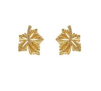 Maple Leaf Stud Earrings for Women Irregular Geometry Leaf Earrings Cubic Zirconia Rhinestone Autumn Fall Leaves Lightweight Studs Earrings