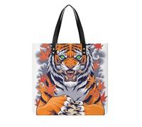 Maple Leaf Tiger Women's Tote Bag Top Handle Handbag Shoulder Bag Shopper Bag 39x39cm