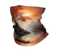 Maple Leaf Trees Under Sunset Dual-Sided Sweat Band Head Scarf for Men Women, Seamless Workout Head Wrap, Breathable Quick-Dry for Fitness Travel