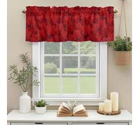 Maple Leaf Valances for Windows, Canada Day July 1st Rod Pocket Valance Short Window Treatments Curtains for Kitchen Bathroom Bedroom Decor, 60 x 18 Inches