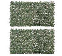 Maple Leaf Willow Fence 2 Piece Expandable Artificial Trellis Privacy Screen Uv Resistant