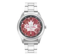 Maple Leaf with Firework Canada Day Simple Stainless Watch Fashion Designer Wristwatch Easy Reader Analog Watches Gifts for Men