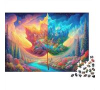 Maple Leaf World 1000 Pc Thick Cardboard Fantasy Landscape Standard Jigsaw Puzzle Kids Beginners Ultra Difficult Anniversary 70x50cm/1000pcs