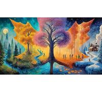 Maple-Leaf-World 1000Pc Adult Jigsaws Puzzle Game Fun Present & Activity for Home Impossible Hard Difficult for Adults 70x50cm/1000pcs