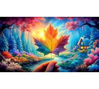 Maple-Leaf-World Adult Jigsaws 1000Pc Educational Game Decompression Fun Present & Activity for Home for Adults and Kids Age 12 Years + 38x52cm/1000pcs
