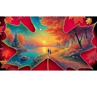 Maple-Leaf-World Puzzle Game 1000 Piece Recycled Paper Impossible Hard Difficult Challenging for The Whole for Women, Gifts for Men 38x26cm/1000pcs