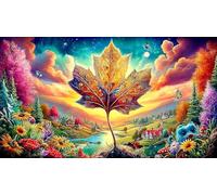 Maple-Leaf-World Puzzle Game 1000Pc Jigsaw Puzzles Educational Game Challenge Challenging for Adults and Kids Age 12 Years + 70x50cm/1000pcs