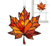 Maple Leafs Stained Acrylic Window Hanging Ornament, Fall Leaf Decorations, Stained Glass Window Hangings, Wall Hanging Ornament For Fall Thanksgiving Festival Party