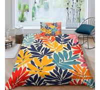 Maple Leaves 3D Printing Duvet Covers Bedding Tropical Flora And Fauna Microfibre Soft And Pillowcase Hidden Zipper Children Teenagers Single（135x200cm）