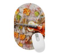 Maple Leaves and Violin Music Desktop Mouse Pad, Lightweight Non-Slip Computer Mouse Pad 11" x 7.1" for Home School and Office