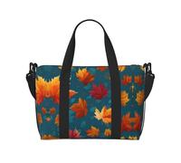 Maple Leaves at Night Printed Travel Bag Large Gym Tote, Weekend & Business Trip Crossbody Shoulder Bag, Lightweight