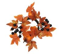 Maple Leaves Candle Rings,Maple Leaves and Berries Candle Rings | Autumn Candle Ring, Thanksgiving Day Garland for Indoor and Outdoor Activities