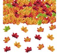 Maple Leaves Confetti,200pcs Fall Leaves Party Table Decorations Scatter Foil Confetti for Autumn Harvest Thanksgiving Wedding Throwing Table Decoration Glitter Party Supplies (green)