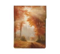 Maple Leaves Falling Print 13-inch Laptop Sleeve, Slim Shockproof Insertion Design Leather Laptop Case for Office, School, Travel