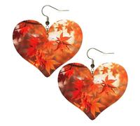 Maple Leaves in the Sun Leather Earrings for Women Heart Earring Lightweight Dangle Drop Earring Set Jewelry Gift