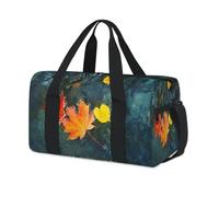 Maple Leaves in Water Sport Duffel Bags for Kids Girls Boys Women Men Autumn Leaves Overnight Weekender Travel Bag Tote Carry Gym Casual Duffel Bags