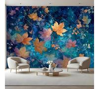 Maple Leaves Kids Room Canvas Peel and Stick Wall Mural Nature Theme Large Removable Self-Adhesive Wallpaper Decor for Nursery Boy Girl Bedroom 300x210 cm