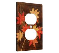 Maple Leaves Light Switch Cover Plate, Autumn Brown Red Yellow Leaves Single Toggle Wall Plates, Fall Thanksgiving Wall Accents, Standard Size Thermoplastic Plate Cover Single Toggle
