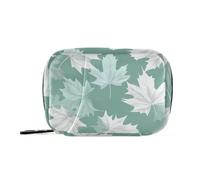 Maple Leaves Mint Greenmless Pattern_3 Medicine Organizer Bag with Detachable Compartments Convenient Organizer Travel case for Purse