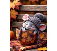 Maple Leaves Mouse 500 Piece Jigsaw Puzzle for Adults, Creativity, Challenging and Difficult Puzzle, Brain Teaser Puzzles for Adults 500 Pieces for The Whole for Women, Men