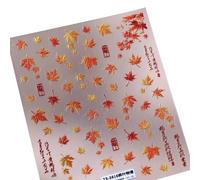 Maple Leaves Nails Art Stickers Shining Nails Decals Thanksgiving Nails Sticker Nails Art Decoration for Women and Girls