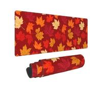 Maple Leaves Print Mouse Pad Large Mouse Pad for Desk, Non-Slip Gaming Mousepad 12x31.5in