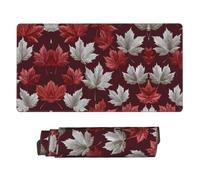 Maple Leaves Print Mouse Pad Large Mouse Pad for Desk, Non-Slip Gaming Mousepad 15.8x29.5in