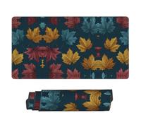 Maple Leaves Print Mouse Pad Large Mouse Pad for Desk, Non-Slip Gaming Mousepad 15.8x29.5in